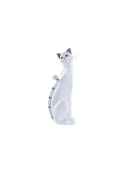 Figurine Décorative DKD Home Decor Blanc Chat Romantique 30 x 40 cm 9 x 9 x 24 cm