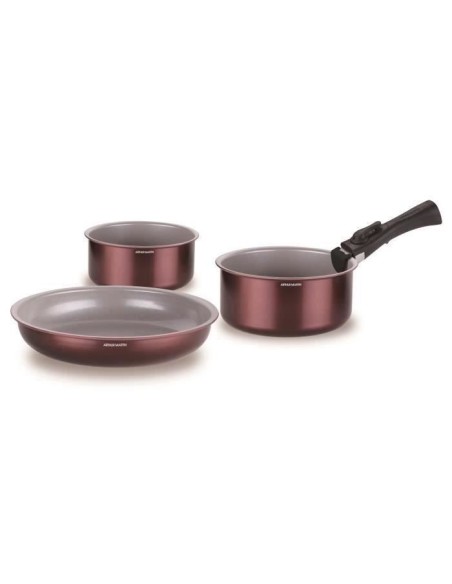 Batterie de cuisine - Tous feux dont induction - ARTHUR MARTIN - AM2503 - Aluminium - 18 pieces - Poignée amovible – ARTHUR MARTIN (Batterie De Cuisine) | STORE PRO SHOP 