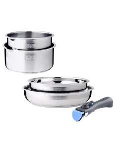 Batterie de cuisine - induction - ARTHUR MARTIN - AM2189 - acier inoxydable 18/10 - 5 pieces - poignée amovible