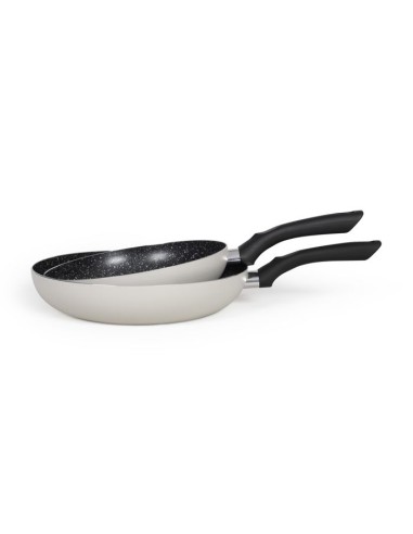 Set de 3 poeles aspect pierre - Livoo - MEN124GR - Gris – LIVOO (Batterie De Cuisine) | STORE PRO SHOP 