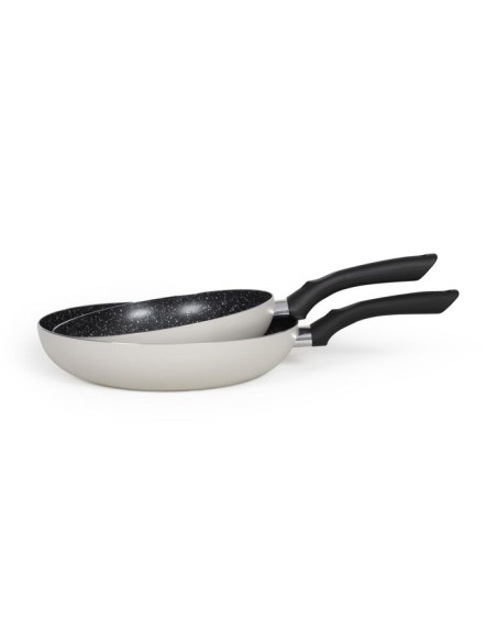 Set de 3 poeles aspect pierre - Livoo - MEN124GR - Gris – LIVOO (Batterie De Cuisine) | STORE PRO SHOP 