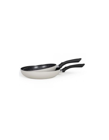 Set de 3 poeles aspect pierre - Livoo - MEN124GR - Gris – LIVOO (Batterie De Cuisine) | STORE PRO SHOP 