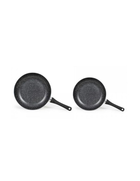 Set de 3 poeles aspect pierre - Livoo - MEN124GR - Gris – LIVOO (Batterie De Cuisine) | STORE PRO SHOP 