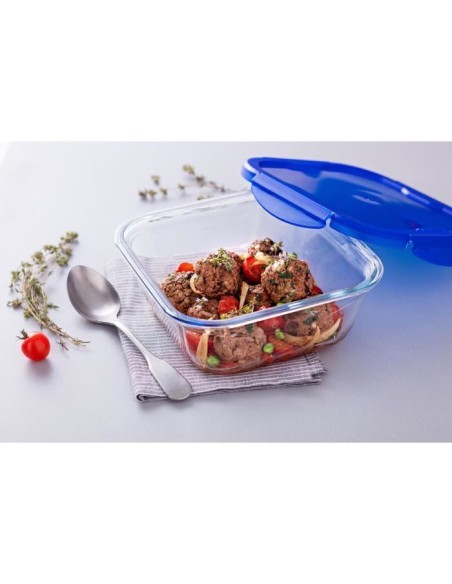PYREX COOKGO Plat de conservation carré 0,8l 16cm  Couvercle bleu – PYREX (Boites De Conservation - Boites Hermetiques) | STORE PRO SHOP 