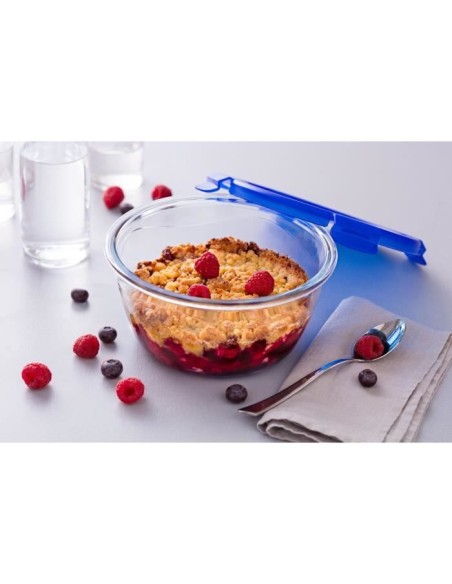 PYREX COOKGO Plat de conservation rond 1,6l 20cm  Couvercle bleu – PYREX (Boites De Conservation - Boites Hermetiques) | STORE PRO SHOP 