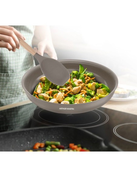 Batterie de cuisine - Tous feux dont induction - ARTHUR MARTIN  Revetement céramique - 18 pieces - Poignée amovible effet boi – ARTHUR MARTIN (Batterie De Cuisine) | STORE PRO SHOP 