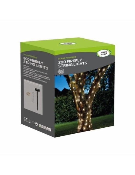 Guirlande solaire extérieure LUCIOLE 200 leds blanc chaud - SMART GARDEN - 21.9m – SMART GARDEN (Guirlande Lumineuse D'exterieur) | STORE PRO SHOP 