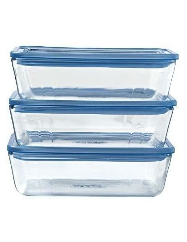 Lot de 3 Boîtes de conservation avec couvercle - PYREX - Zero Plastic - Verre - Rectangulaire - 0,8 L – PYREX (Boites De Conservation - Boites Hermetiques) | STORE PRO SHOP 