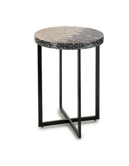 Table d'appoint Gris Métal Nacre noire Contre-plaqué (45 x 62 x 45	 cm)