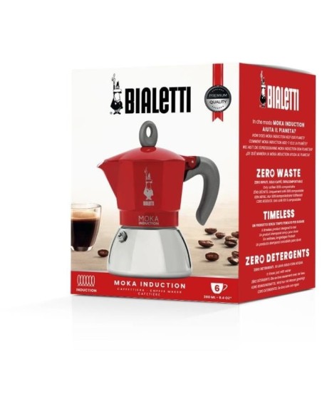 Cafetiere italienne - BIALETTI - NEW MOKA INDUCTION - 6 tasses - 0,28 L - Rouge – BIALETTI (Cafetiere - Theiere - Chocolatiere) | STORE PRO SHOP 