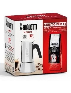 Cafetiere italienne  1 Café Perfetto Moka Classico - BIALETTI - VENUS - 6 tasses - 0,30 L - Paquet de 250 g - Argent