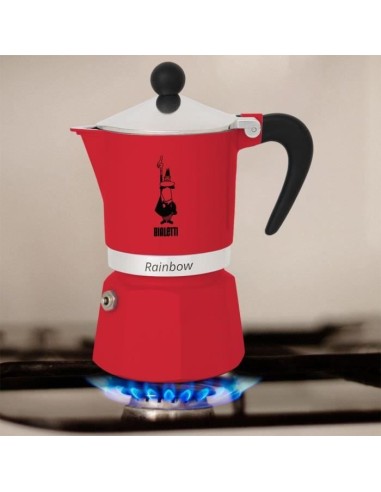 Cafetiere italienne - BIALETTI - RAINBOW - 6 tasses - 0,30 L - Rouge – BIALETTI (Cafetiere - Theiere - Chocolatiere) | STORE PRO SHOP 
