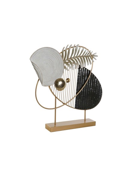 Figurine Décorative DKD Home Decor 56 x 9 x 55 cm Abstrait Noir Doré Blanc Moderne