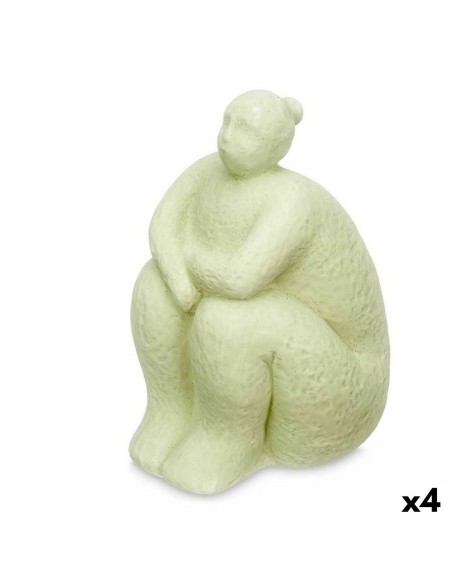 Figurine Décorative Vert Dolomite 18 x 30 x 19 cm (4 Unités) Femme Assis