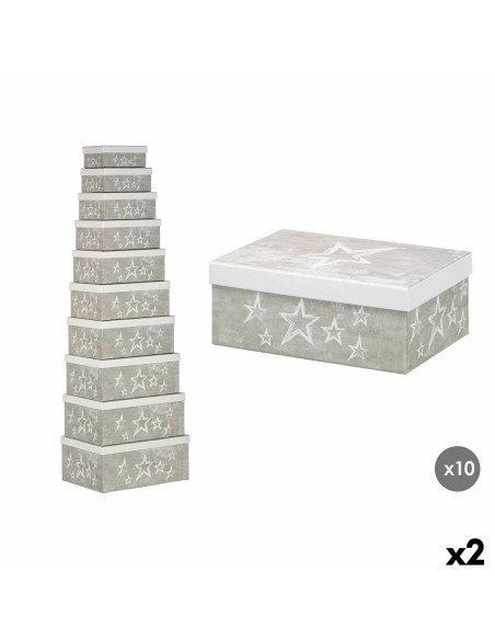 Boîte Décorative Pincello 63 Blanc Gris Carton (2 Unités)