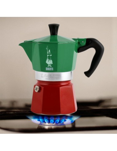 Cafetiere italienne - BIALETTI - Moka Express Italia - Tous feux sauf induction - 6 tasses - 300 ml - Vert / Rouge – BIALETTI (Cafetiere - Theiere - Chocolatiere) | STORE PRO SHOP 