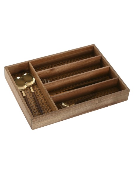 Range-couverts Home ESPRIT Naturel Acacia 34,5 x 25,5 x 5 cm
