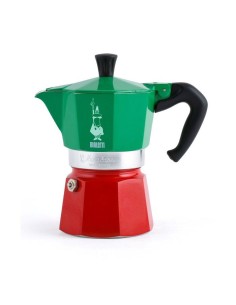 Cafetiere italienne - BIALETTI - Moka Express Italia - Tous feux sauf induction - 3 tasses - 100 ml - Vert / Rouge