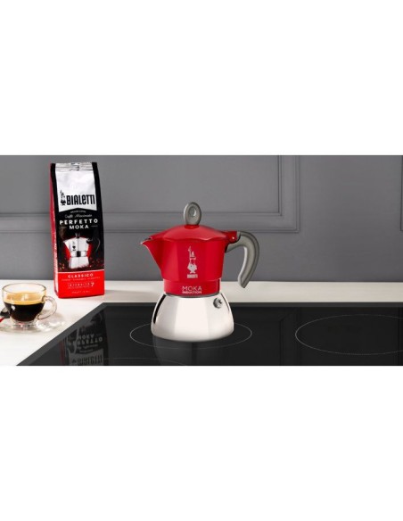 Cafetiere italienne - BIALETTI - MOKA Induction - 2 tasses - 100 ml - Rouge – BIALETTI (Cafetiere - Theiere - Chocolatiere) | STORE PRO SHOP 