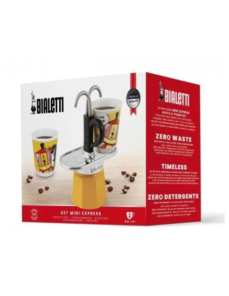 Set cafetiere italienne  2 tasses - BIALETTI - Mini-express LICHTENSTEIN - 100 ml - Inox / Jaune – BIALETTI (Cafetiere - Theiere - Chocolatiere) | STORE PRO SHOP 