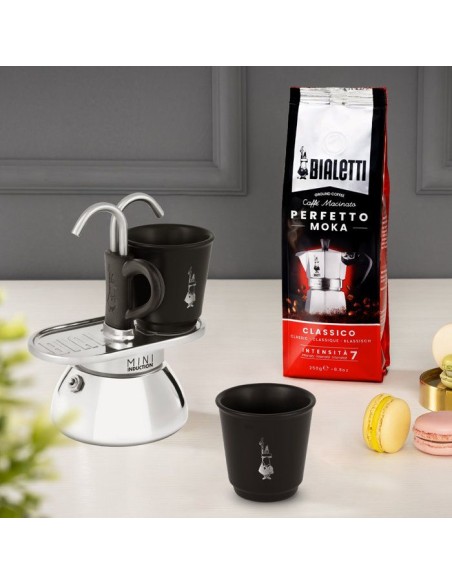 Set cafetiere italienne  2 tasses - BIALETTI - Mini-induction - 100 ml - Inox / Noir – BIALETTI (Cafetiere - Theiere - Chocolatiere) | STORE PRO SHOP 
