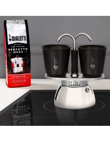 Set cafetiere italienne  2 tasses - BIALETTI - Mini-induction - 100 ml - Inox / Noir – BIALETTI (Cafetiere - Theiere - Chocolatiere) | STORE PRO SHOP 