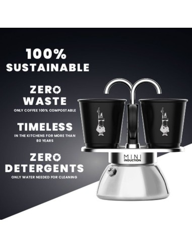 Set cafetiere italienne  2 tasses - BIALETTI - Mini-induction - 100 ml - Inox / Noir – BIALETTI (Cafetiere - Theiere - Chocolatiere) | STORE PRO SHOP 