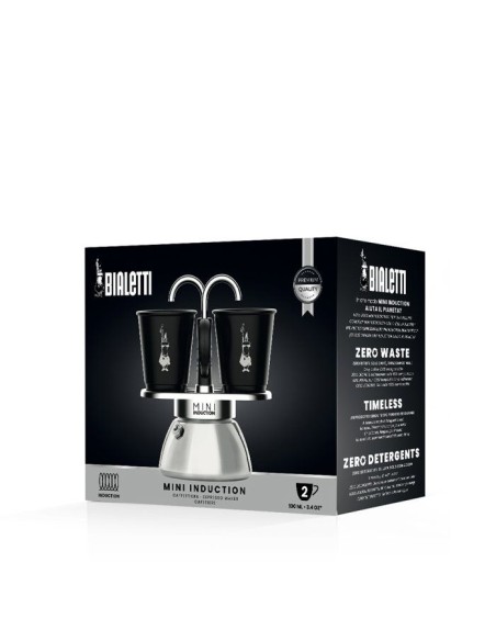 Set cafetiere italienne  2 tasses - BIALETTI - Mini-induction - 100 ml - Inox / Noir – BIALETTI (Cafetiere - Theiere - Chocolatiere) | STORE PRO SHOP 