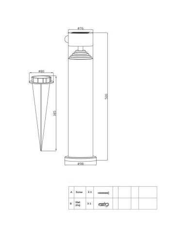 Borne solaire - GALIX - G4585C - Forte clarte - Inox avec détecteur - H50 cm - 150 Lumens – GALIX (Balise Solaire - Borne Solaire) | STORE PRO SHOP 