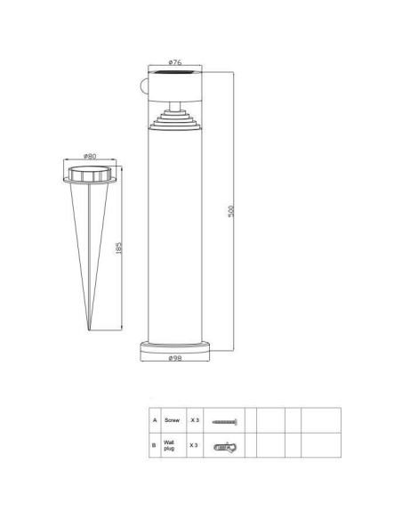 Borne solaire - GALIX - G4585C - Forte clarte - Inox avec détecteur - H50 cm - 150 Lumens – GALIX (Balise Solaire - Borne Solaire) | STORE PRO SHOP 