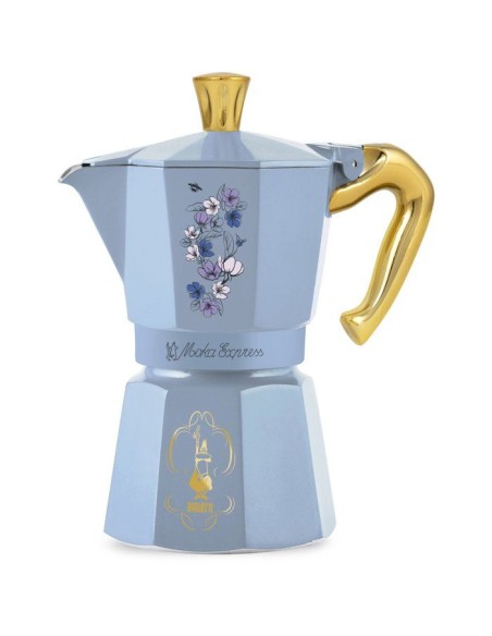 Cafetiere italienne - BIALETTI - Moka express - Collection Birdgerton - 6 tasses - 250 ml - Bleu / Fleurs – BIALETTI (Cafetiere - Theiere - Chocolatiere) | STORE PRO SHOP 