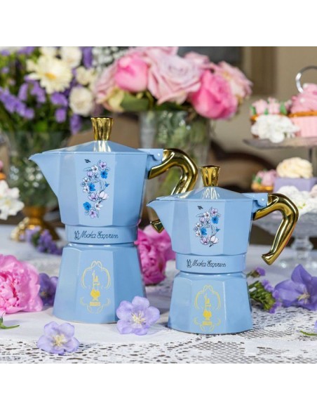 Cafetiere italienne - BIALETTI - Moka express - Collection Birdgerton - 6 tasses - 250 ml - Bleu / Fleurs – BIALETTI (Cafetiere - Theiere - Chocolatiere) | STORE PRO SHOP 