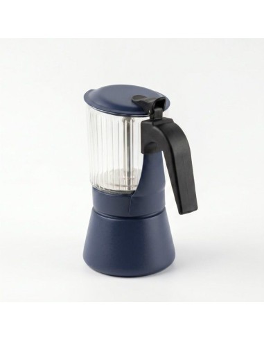 Cafetiere italienne - INOXIBAR - Clair 9 tasses Bleu - verre borosilicaté - induction - soupape sécurité – INOXIBAR (Cafetiere - Theiere - Chocolatiere) | STORE PRO SHOP 