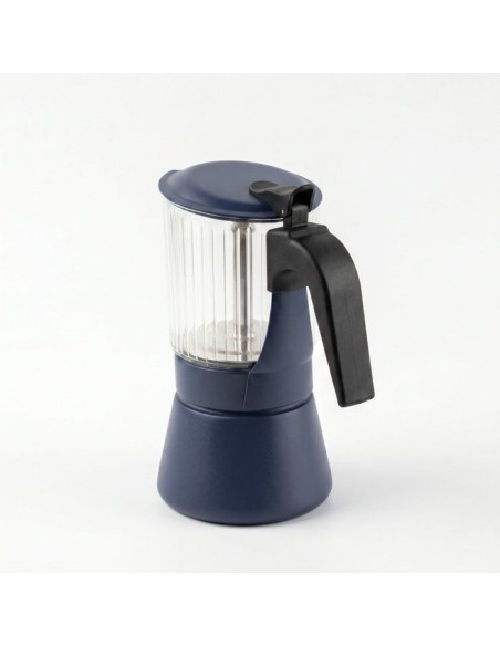 Cafetiere italienne - INOXIBAR - Clair 9 tasses Bleu - verre borosilicaté - induction - soupape sécurité – INOXIBAR (Cafetiere - Theiere - Chocolatiere) | STORE PRO SHOP 