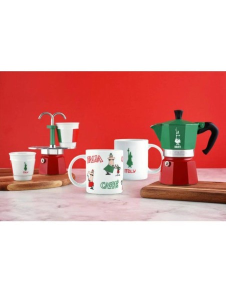 Cafetiere italienne - BIALETTI - La Mokina Italia - Tous feux sauf induction - 1 tasse - 40 ml - Vert / Rouge – BIALETTI (Cafetiere - Theiere - Chocolatiere) | STORE PRO SHOP 
