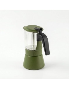 Cafetiere italienne - INOXIBAR - Clair 9 tasses Vert - verre borosilicaté - induction - soupape sécurité