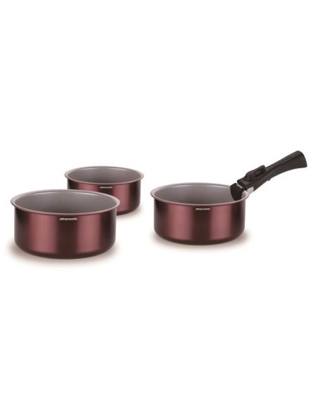 Set de 3 casseroles - ARTHUR MARTIN - AM1088 - Tout feux dont induction - 16/18/20 cm  1 poignée amovible - Aluminium – ARTHUR MARTIN (Casserole) | STORE PRO SHOP 