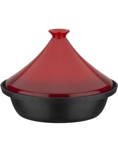 Tajine fonte massive - GSW - 30 x 22 cm - Couvercle céramique - Induction - Rouge – GSW (Cocotte) | STORE PRO SHOP 