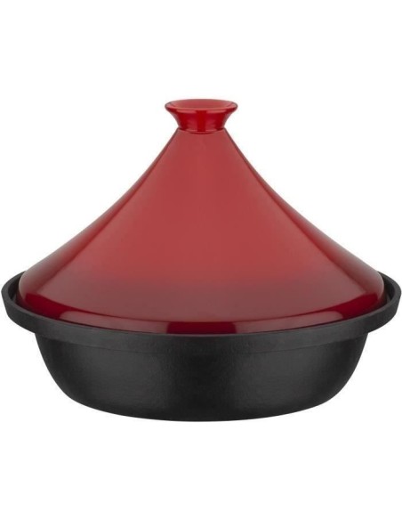 Tajine fonte massive - GSW - 30 x 22 cm - Couvercle céramique - Induction - Rouge – GSW (Cocotte) | STORE PRO SHOP 