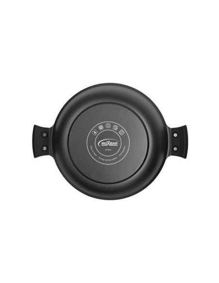 Cocotte - INOXIBAR - Absolut Black 28 cm - aluminium fondu - effet pierre - couvercle verre – INOXIBAR (Cocotte) | STORE PRO SHOP 