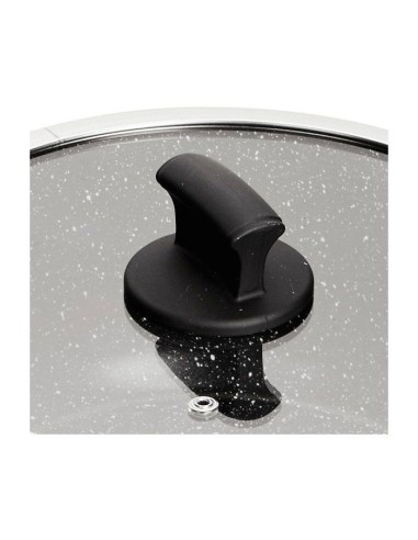 Cocotte - INOXIBAR - Absolut Black 28 cm - aluminium fondu - effet pierre - couvercle verre – INOXIBAR (Cocotte) | STORE PRO SHOP 