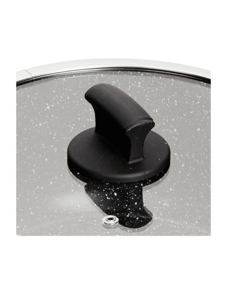 Cocotte - INOXIBAR - Absolut Black 28 cm - aluminium fondu - effet pierre - couvercle verre – INOXIBAR (Cocotte) | STORE PRO SHOP 