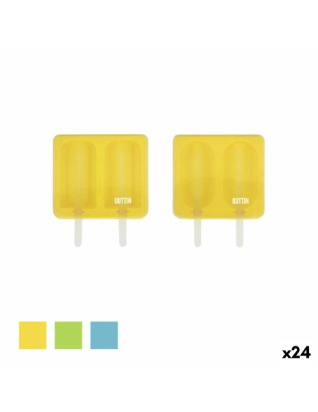 Moule pour Glaces Quttin Double Silicone 11,5 x 13,3 x 3 cm (24 Unités)