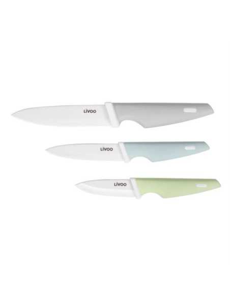 Bloc de 3 couteaux - LIVOO - MEC137 - 7,5 / 10 / 12,5 cm - Lame céramique - Compatible lave-vaisselle – LIVOO (Couteau De Cuisine) | STORE PRO SHOP 