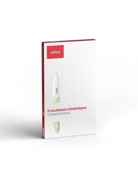 Bloc de 3 couteaux - LIVOO - MEC137 - 7,5 / 10 / 12,5 cm - Lame céramique - Compatible lave-vaisselle – LIVOO (Couteau De Cuisine) | STORE PRO SHOP 