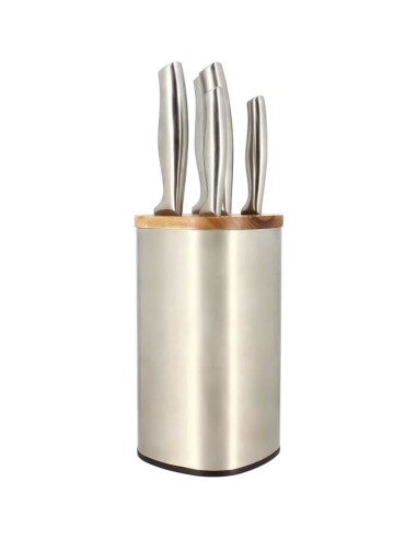 Bloc de couteaux 5 pieces - MENASTYL - 5041070 - En acier inoxydable - Bois – MENASTYL (Couteau De Cuisine) | STORE PRO SHOP 