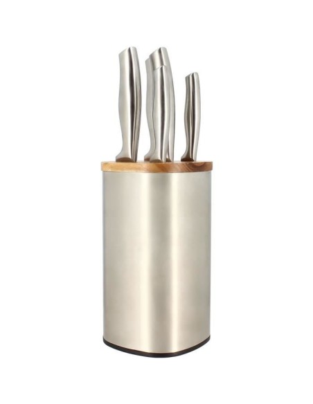 Bloc de couteaux 5 pieces - MENASTYL - 5041070 - En acier inoxydable - Bois – MENASTYL (Couteau De Cuisine) | STORE PRO SHOP 
