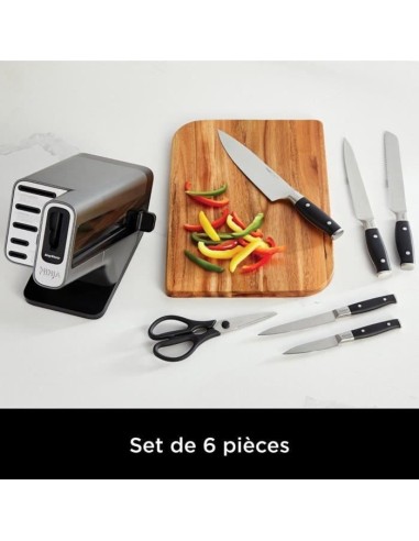 Bloc-couteaux - NINJA FOODI - StaySharp K32006EU - Avec affûteur - Ensemble de couteaux -  6 pieces aiguisées - Noir – NINJA (Couteau De Cuisine) | STORE PRO SHOP 