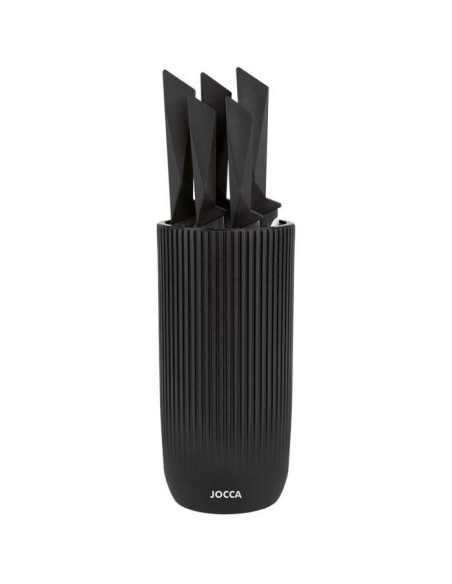 Set de 5 couteaux - JOCCA - Bloc en polypropylene - Noir – JOCCA (Couteau De Cuisine) | STORE PRO SHOP 