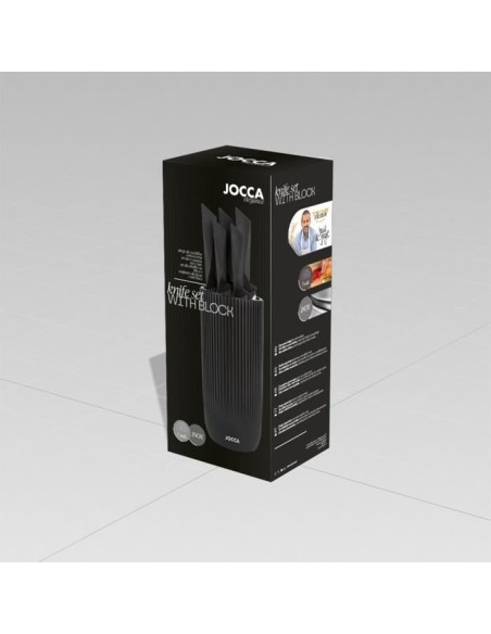 Set de 5 couteaux - JOCCA - Bloc en polypropylene - Noir – JOCCA (Couteau De Cuisine) | STORE PRO SHOP 